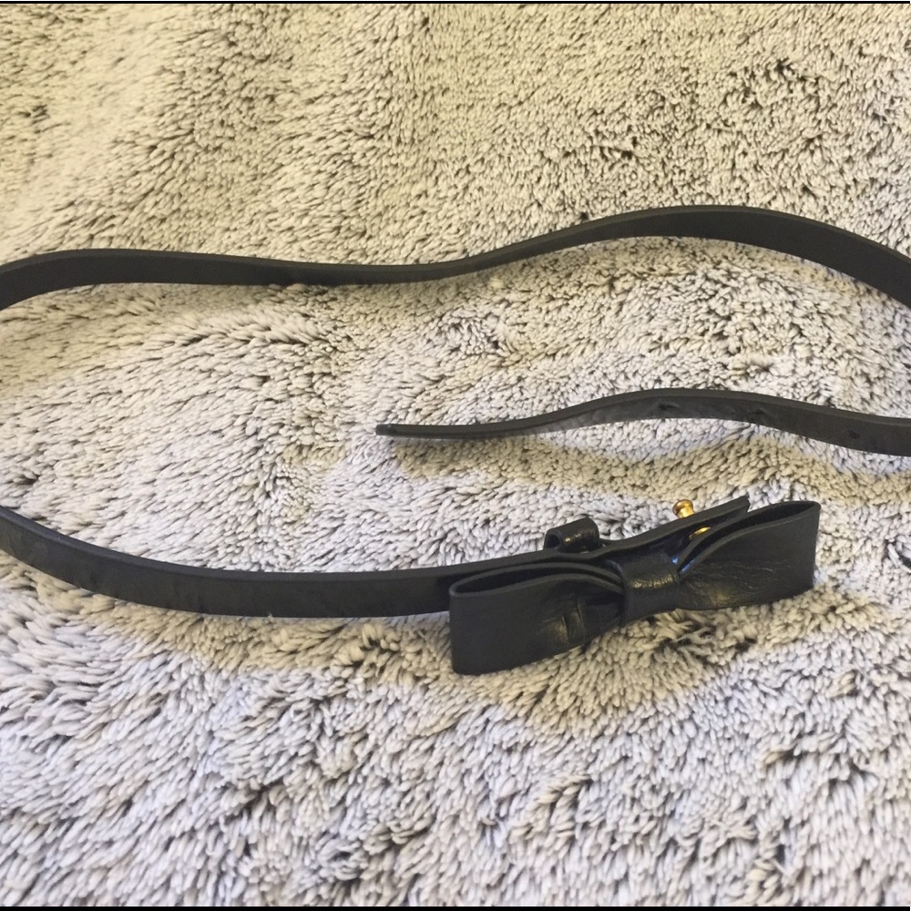 lilly pulitzer black leather belt with bow